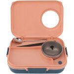 Bo�te bento 4 compartiments 1200ml acier inoxydable 304 isotherme avec bol � soupe couvert cuill�re baguettes ...