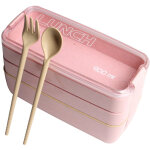 Bo�te bento japonaise empilable 3 �tages rose pour �cole bureau maison - style moderne et pratique