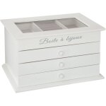 Bo�te � bijoux 3 tiroirs blanc 25x15cm atmosphera cr�ateur d'int�rieur