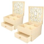 Bo�te � bijoux - artemio - 2 bo�tes - bois - personnalisable - secret garden