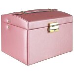 Bo�te � bijoux, cuir artificiel - rose