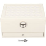 Bo�te � bijoux double couche avec miroir int�gr� et tiroir verrouillable pour salle de bain ou chambre ...