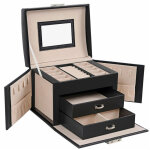 Boîte à bijoux mallette à bijoux coffret à bijoux de voyage organisateur de bijoux portable avec 2 tiroirs ... Boîte à bijoux mallette à bijoux coffret à bijoux de voyage organisateur de bijoux portable avec 2 tiroirs ...