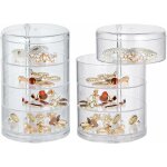 Boite a bijoux transparente, accessoire coiffeuse, 1 �tui pour rangement bijoux 4 couches, transparent, ...