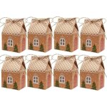 Boite cadeau 50pcs botes cadeaux dcoratives de nol en kraft, botes d'emballage festives pour la fte ...
