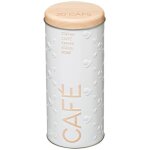 5five simply smart - bo�te � capsules en m�tal � relief 'scandi edition' - blanc / beige - d 7, 5 x h ...