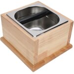 Bo�te � caf�, conteneur marc caf� en acier inoxydable, bac � d�chets marc caf�, accessoires caf� en bois, ...