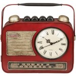 Bo�te � clefs poste radio avec horloge rouge vintage