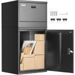 Boite a colis 500x398x980 mm boite aux lettres en acier galvanise, verrouillable a cles, avec conception ...