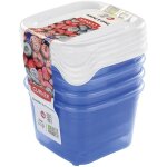 Bote de conglation  fresh & frozen  lot de 5 translucide bleu / blanc