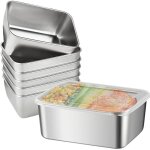 Bo�tes de conservation alimentaire en acier inoxydable 304: 6 pi�ces 13. 5�10. 7�5. 5cm boites alimentaires ...