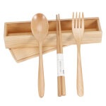 Bo�te de couverts portable en bois pour maison et voyage - fourchette, cuill�re, baguettes