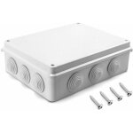 Boite de derivation, ip65 en plastique abs, etanche exterieur, blanc, 255 x 200 x 80 mm