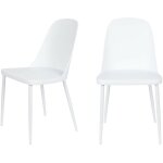 Boite a design - lot de 2 chaises en r�sine et m�tal - blanc - pip
