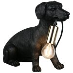 Boite a design - lampe design, lampe de table rudi, design chien assis noir en plastique