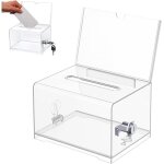 Bote de dons en acrylique, bote  dons verrouillable, urne lectorale transparente avec serrure  cl, ...