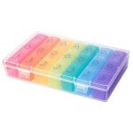 Bo�te d'emballage de bo�te � pilules color�e, bo�te � pilules portable de 7 jours pendant une semaine, ...