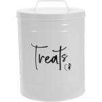 Bo�te herm�tique de rangement pour aliments pour animaux en m�tal blanc