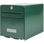 Bo�te aux lettres, 1 porte, vert, en acier galvanis�, avec porte � ouverture totale et stop - courrier ...