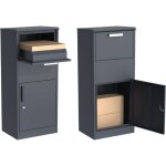 Bo�te aux lettres avec compartiment colis gris ? acier galvanis� avec serrure papillon