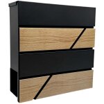 Bo�te aux lettres ext�rieure imitation bois avec porte - journaux