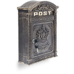 Bo�te aux lettres murale vintage nostalgique fonte aluminium hxlxp 44, 5 x 31 x 9, 5 cm to�t rond, bronze ...