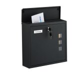 Relaxdays boite aux lettres, vitres pratiques, fer robuste, 4 clés, h x l x p : 33 x 35 x 12 cm, noire ... Relaxdays boite aux lettres, vitres pratiques, fer robuste, 4 clés, h x l x p : 33 x 35 x 12 cm, noire ...
