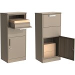 Bo�te aux lettres taupe avec compartiment colis ? mod�le ext�rieur en acier galvanis�