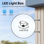 Bo�te lumineuse led double face ronde 60 cm - �tanche ip65 - avec abat - jour en acrylique et cadre en ...