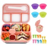 Bo�te � lunch bento � 4 compartiments, r�cipient � sauce, couverts, pics � ap�ritif et moules � muffins ...