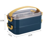 Bo�te � lunch �tanche � double couche, lunch box ?adapt�e � l'emballage du d�jeuner et � la pr�paration ...