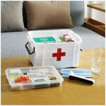 Bo�te � m�dicaments multifonctionnelle pour ranger les fournitures m�dicales � la maison. plastique double ...