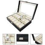 Bote  montre botier rangement bijoux 12 montres coffre pour montres neuf