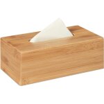 Bo�te � mouchoirs en bambou lingettes bo�te tissus en bois hxlxp: 7, 5 x 24 x 12 cm fond amovible distributeur ...