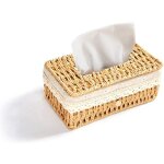 A bote  mouchoirs blanche - porte - papier dcoratif tiss  la main - corde  souhaits - couverture ...