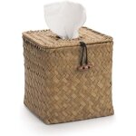 Bote  mouchoirs carr en seagrass tisses nature pour la maison, le bureau et la voiture (naturel, ...