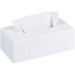 Bote  mouchoirs, distributeur lingettes salle de bains, cuisine, bois bambou, hlp : 7, 5 x 24 x 12 ...