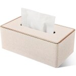 Bo�te � mouchoirs rectangulaire en cuir pu beige, distributeur d�co pour maison, bureau et salle de bain ...