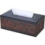 Bo�te � mouchoirs rectangulaire en cuir pu (fleur r�tro) - fei yu