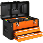 Bo�te � outils vide, 49, 7 x 25, 3 x 28, 9 cm, bo�te � outils avec tiroir, mini - bo�te, acier, orange ...