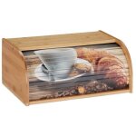 Boite a pain en bambou avec couvercle a enroulement Boite a pain en bambou avec couvercle a enroulement