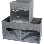 Vurahome - boite rangement. lot de 3 bac rangement pliables en casier rangement tissu carton avec couvercle. ...