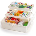 Bo�te de rangement � 3 couches pour m�dicaments - portable avec poign�e, premiers soins, pharmacie - ...