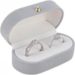 Bo�te de rangement pour bijoux pr�sentoir � bagues (gris clair),