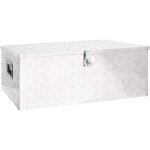 Bote de rangement - coffre de rangement - stockage rangement argent 100x55x37 cm aluminium 104236
