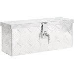 Bo�te de rangement - coffre de rangement - stockage rangement argent� 50x15x20, 5 cm aluminium 243544 ...