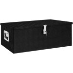 Bote de rangement - coffre de rangement - stockage rangement noir 90x47x33, 5 cm aluminium 154768