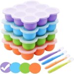 Bo�te de rangement congel�e pour aliments pour b�b�s, b�b� r�cipient en silicone avec couvercle herm�tique ...