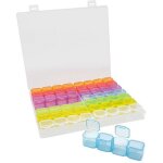 Boite rangement diamond painting 56 cases couleurs 21 cm