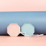 Bo�te de rangement pour houppette � poudre, organisateur portable, 5 pi�ces, r�cipient en plastique transparen ...